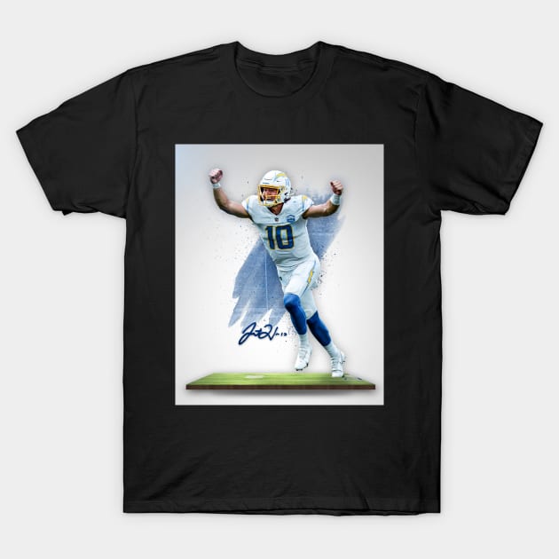 Justin Herbert Los Angeles Sports Art T-Shirt by JRoseGraphics